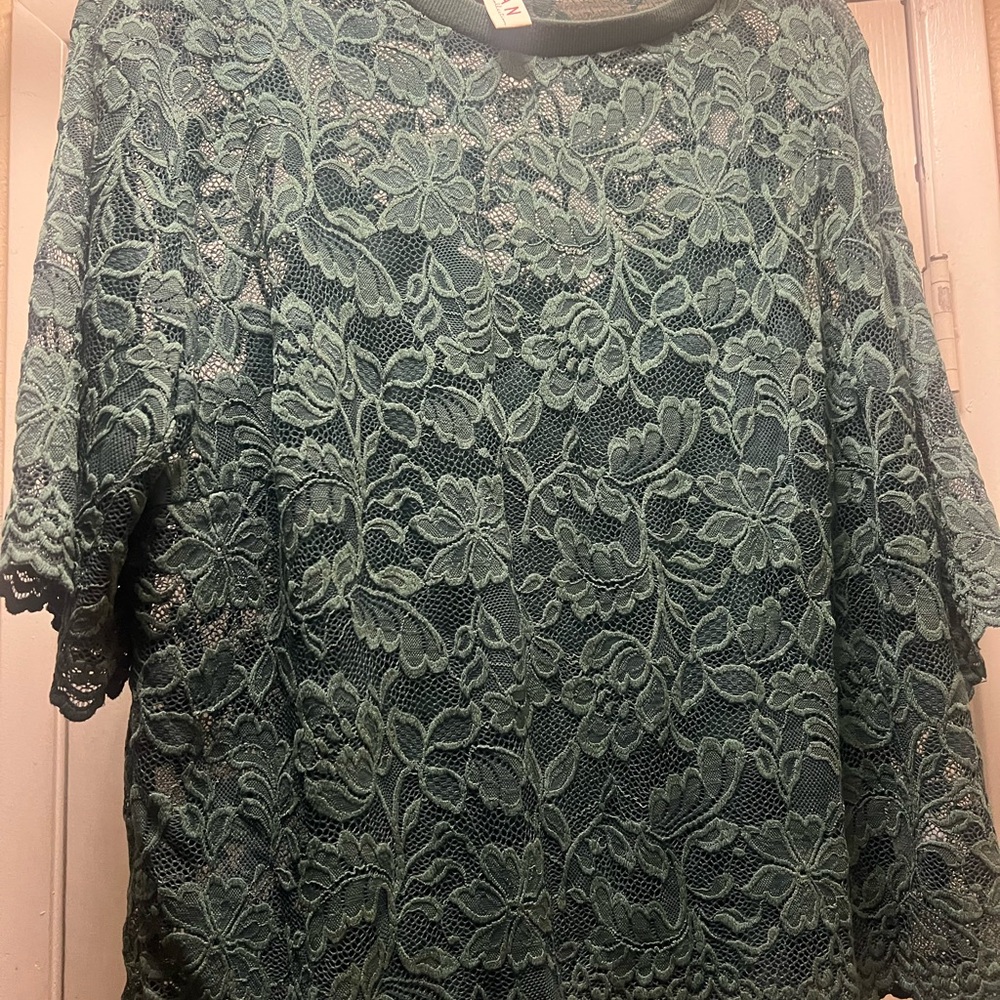 Anthropologie Elegant Lace Women’s Top - Green